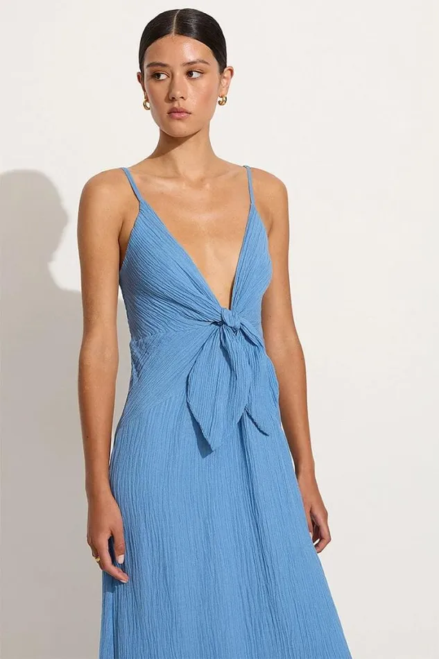 Women Faithfull The Brand Dresses Verona Midi Dress Chambray Blue 8211 Final Sale
