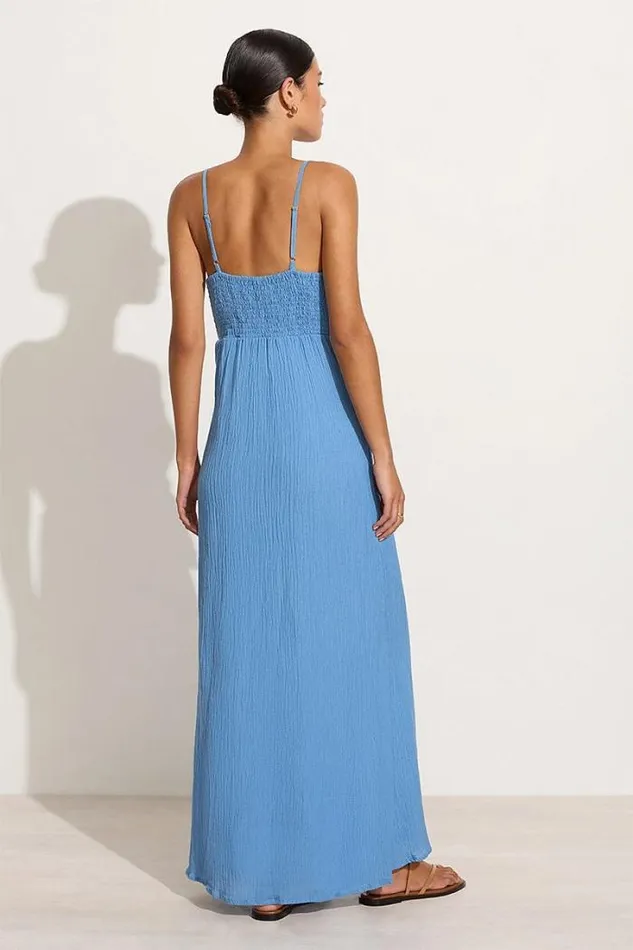 Women Faithfull The Brand Dresses Verona Midi Dress Chambray Blue 8211 Final Sale