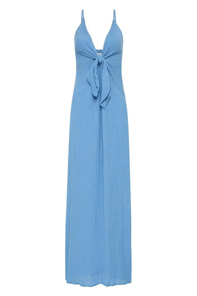 Women Faithfull The Brand Dresses Verona Midi Dress Chambray Blue 8211 Final Sale