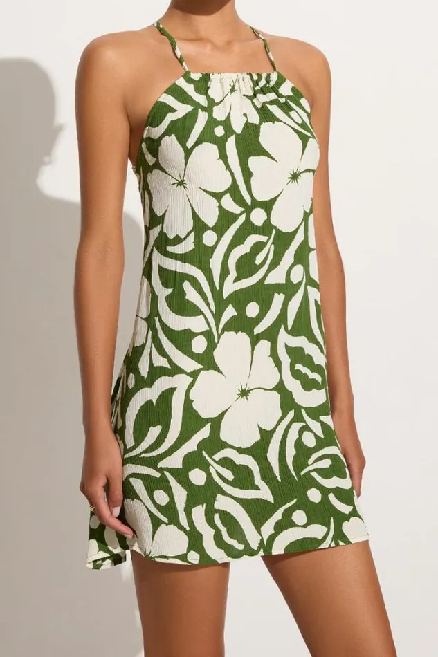 Women Faithfull The Brand Mini Dresses Diletta Mini Dress Pavito Floral Olive 8211 Final Sale