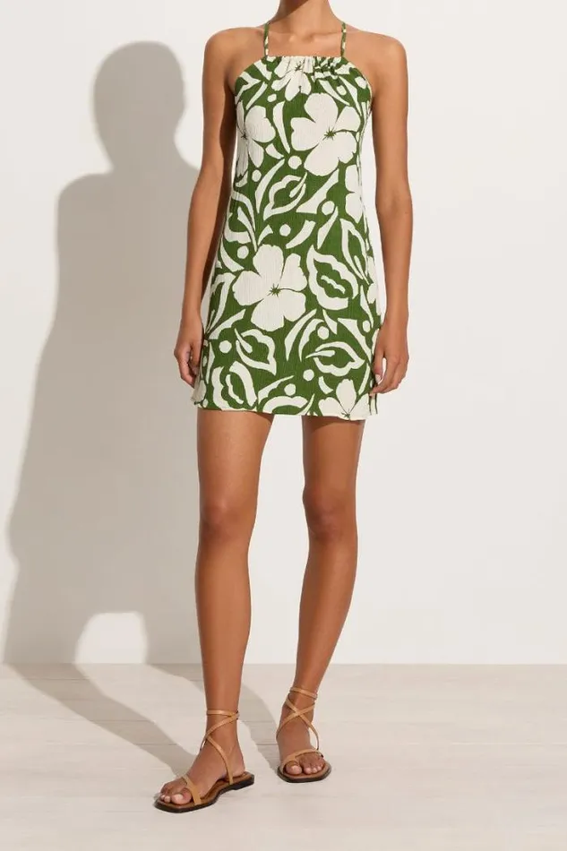 Women Faithfull The Brand Mini Dresses Diletta Mini Dress Pavito Floral Olive 8211 Final Sale