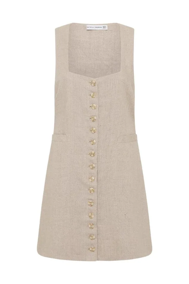 Women Faithfull The Brand Mini Dresses Marinia Mini Dress Natural