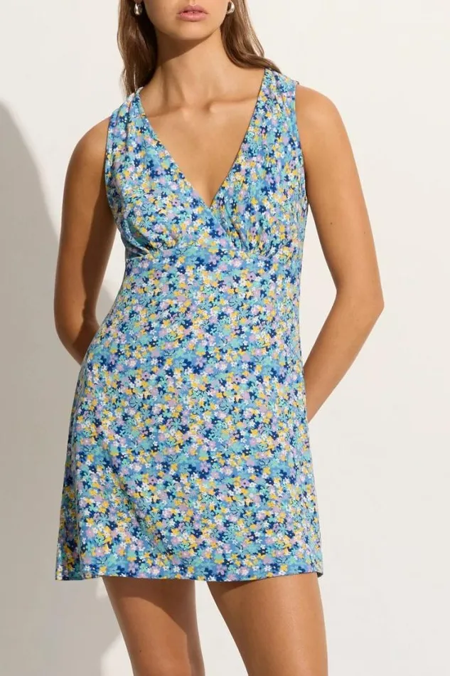 Women Faithfull The Brand Mini Dresses Nadja Mini Dress Cala Nica Floral Blue Exclusive