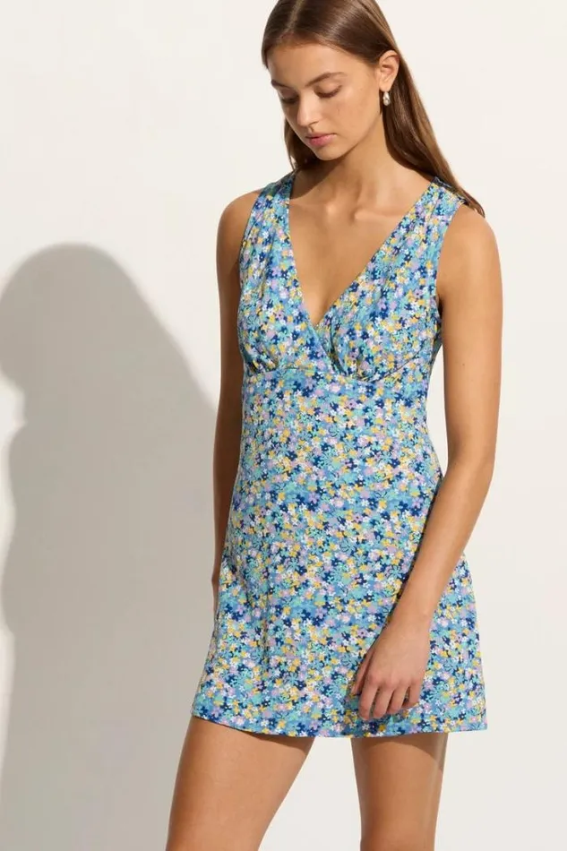 Women Faithfull The Brand Mini Dresses Nadja Mini Dress Cala Nica Floral Blue Exclusive