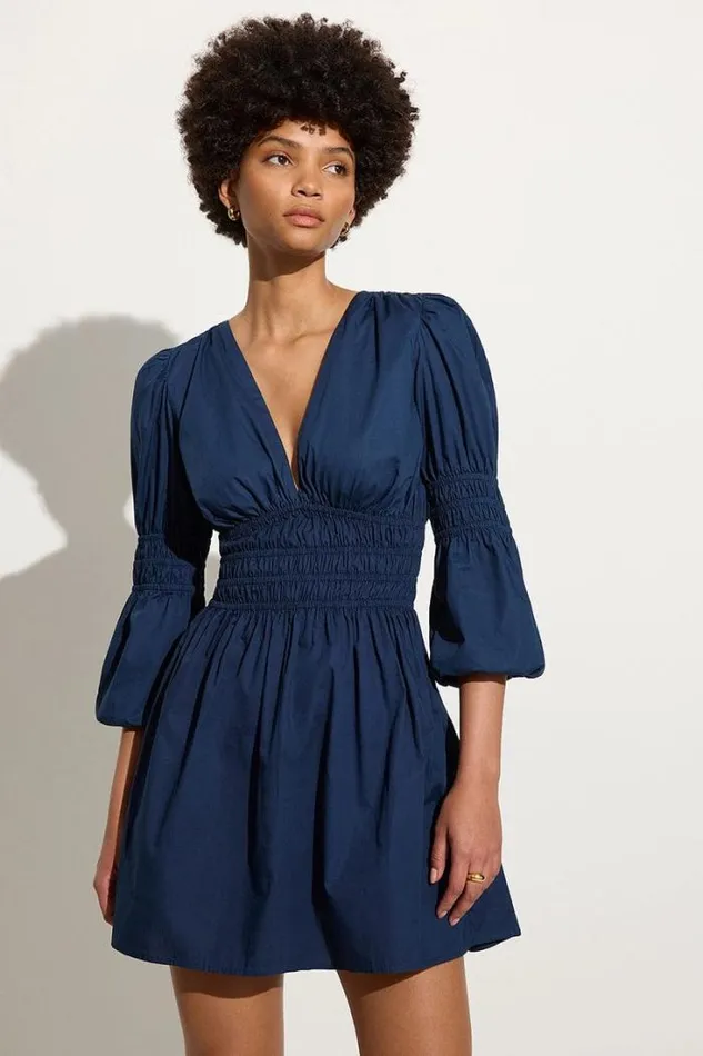 Women Faithfull The Brand Mini Dresses Noria Mini Dress Midnight Blue