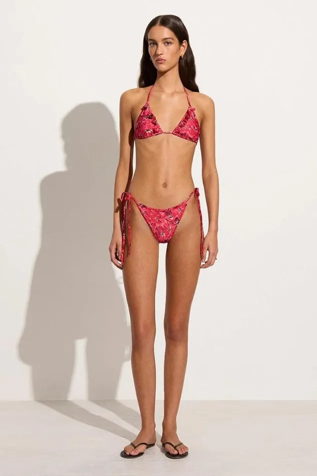 Women Faithfull The Brand Swim Carmen Bikini Top El Limon Floral Pink