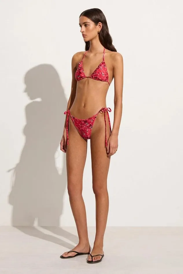 Women Faithfull The Brand Swim Carmen Bikini Top El Limon Floral Pink