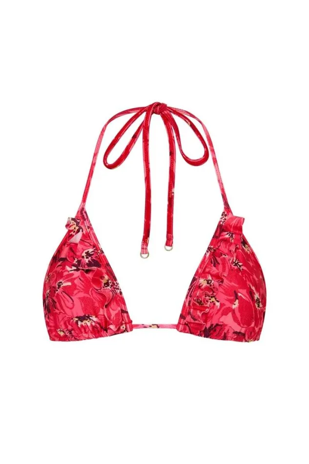 Women Faithfull The Brand Swim Carmen Bikini Top El Limon Floral Pink