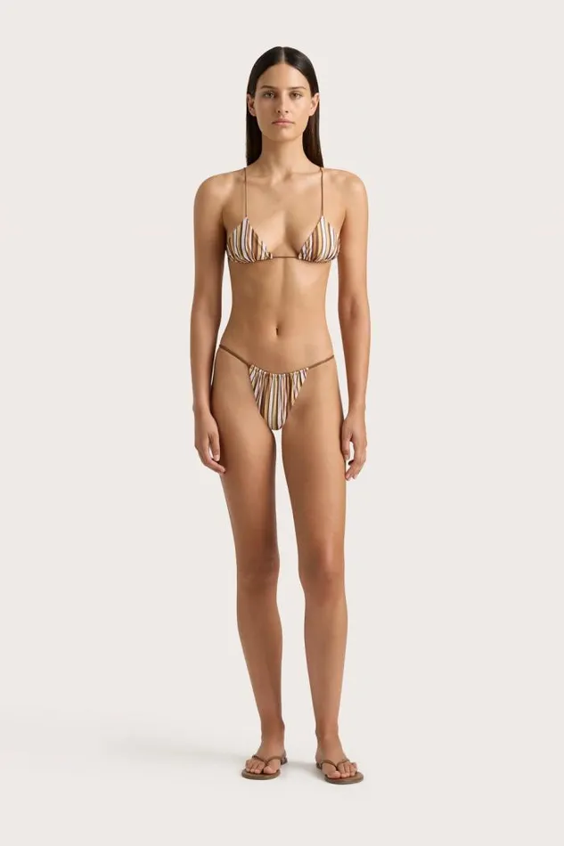 Women Faithfull The Brand Swim Elea Bikini Bottom Terracotta Stripe