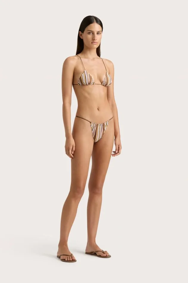 Women Faithfull The Brand Swim Elea Bikini Bottom Terracotta Stripe