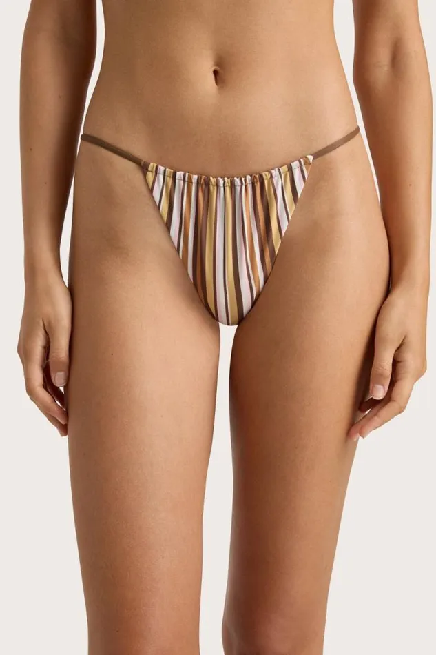 Women Faithfull The Brand Swim Elea Bikini Bottom Terracotta Stripe