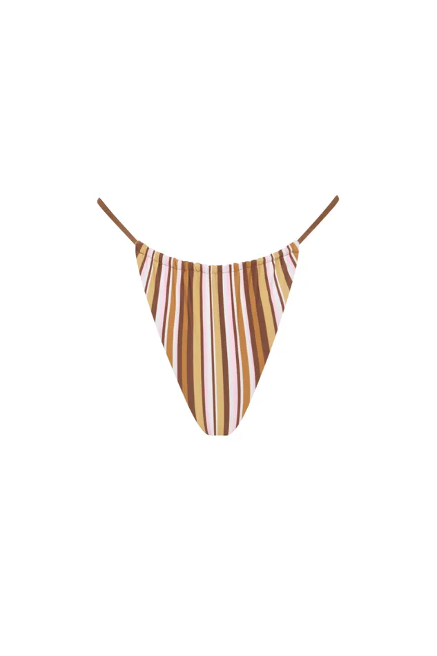 Women Faithfull The Brand Swim Elea Bikini Bottom Terracotta Stripe