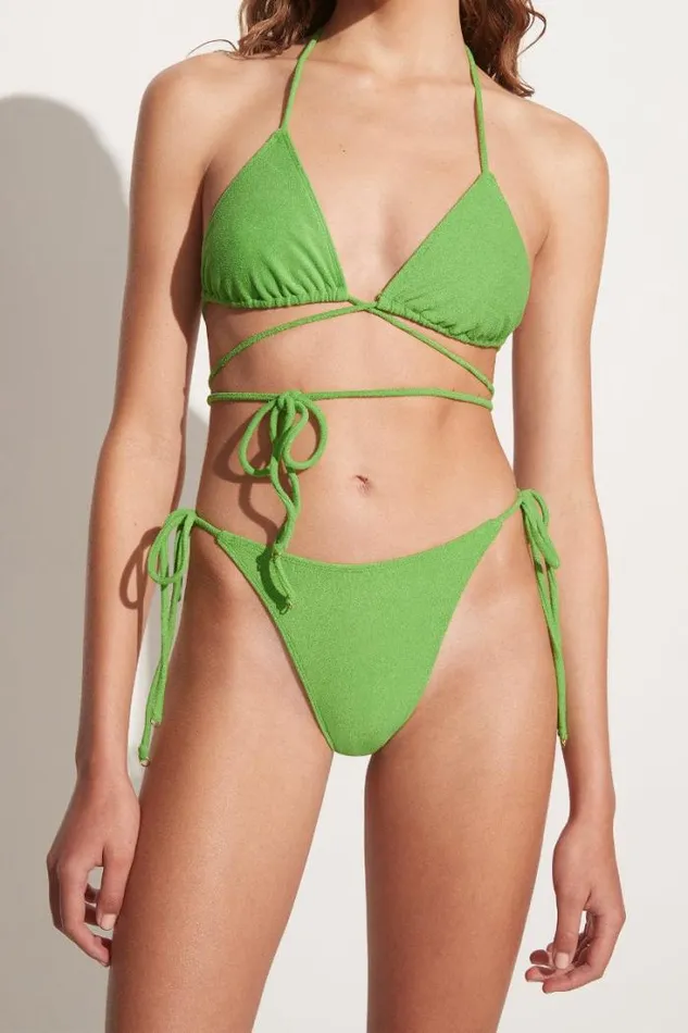 Women Faithfull The Brand Swim Marzia Bikini Top Kiwifruit Towelling 8211 Final Sale