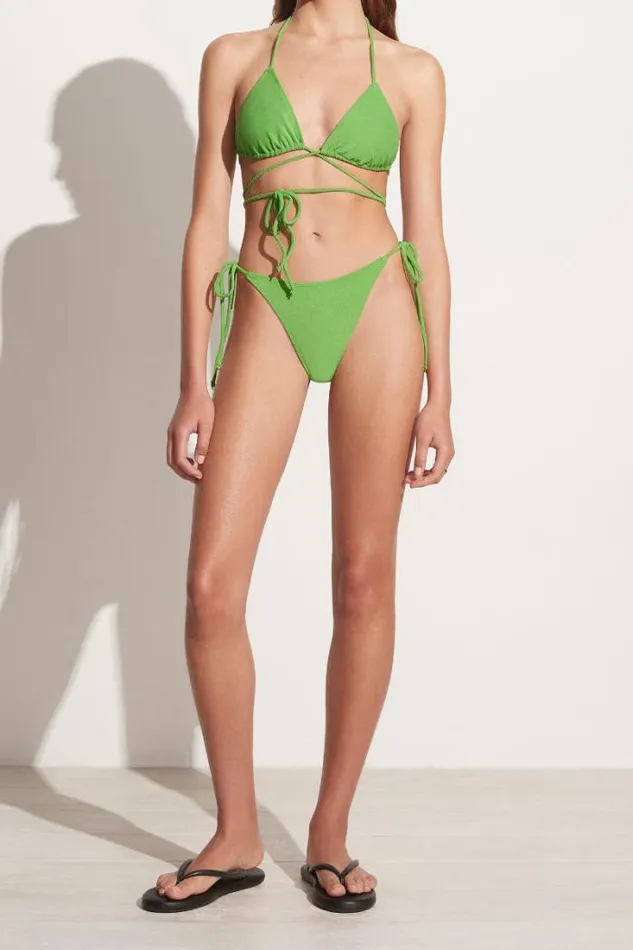 Women Faithfull The Brand Swim Marzia Bikini Top Kiwifruit Towelling 8211 Final Sale