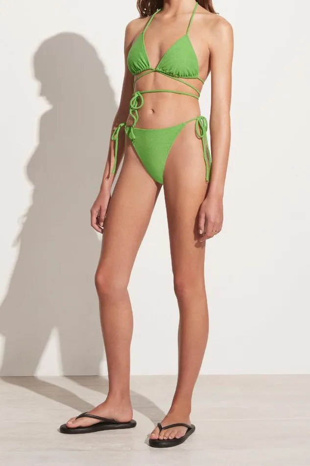 Women Faithfull The Brand Swim Marzia Bikini Top Kiwifruit Towelling 8211 Final Sale