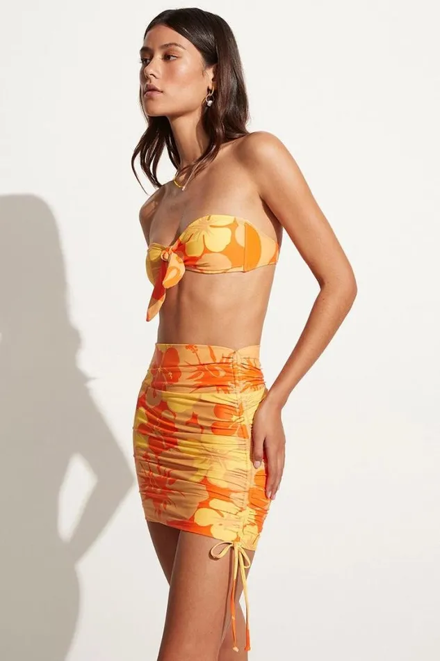 Women Faithfull The Brand Swim Noa Skirt Surfs Up Floral Print 8211 Final Sale