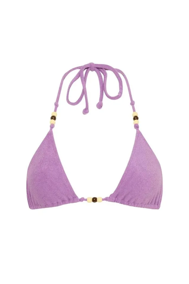 Women Faithfull The Brand Swim San Marco Bikini Top Grape Towelling 8211 Final Sale