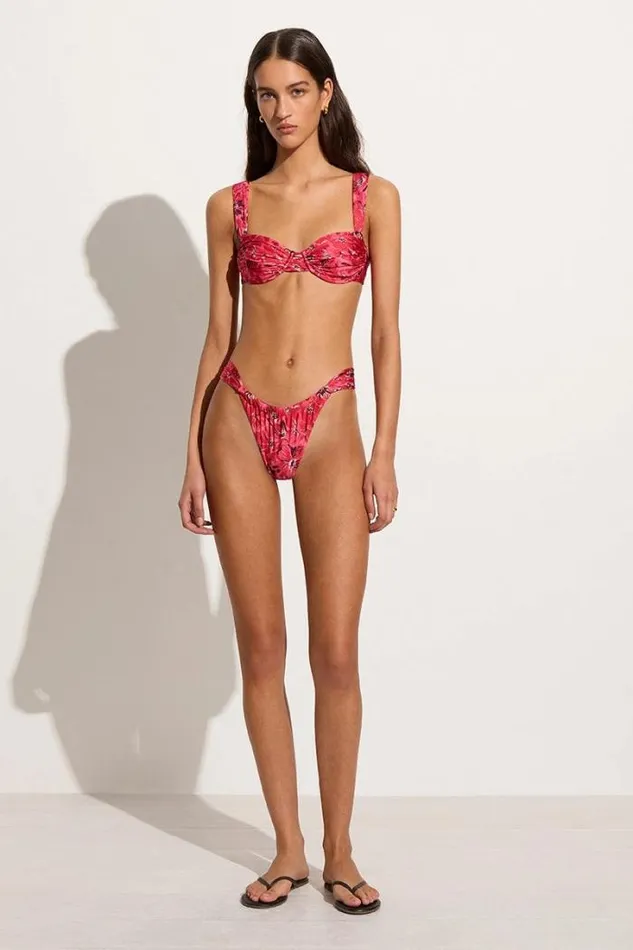 Women Faithfull The Brand Swim Sol Bikini Top El Limon Floral Pink