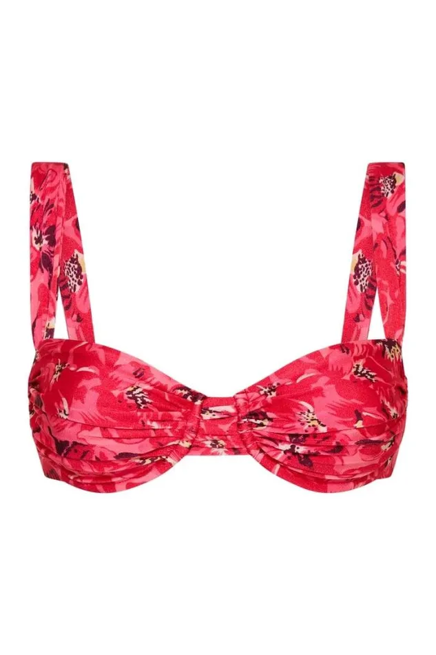Women Faithfull The Brand Swim Sol Bikini Top El Limon Floral Pink