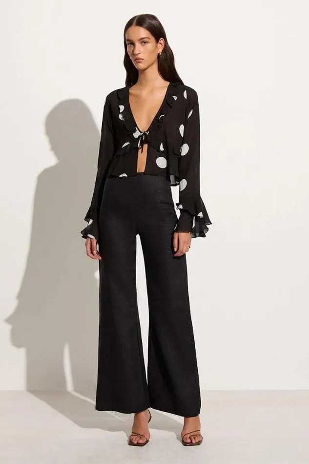 Women Faithfull The Brand Tops Montenegro Top Veia Polka Dot Chocolate