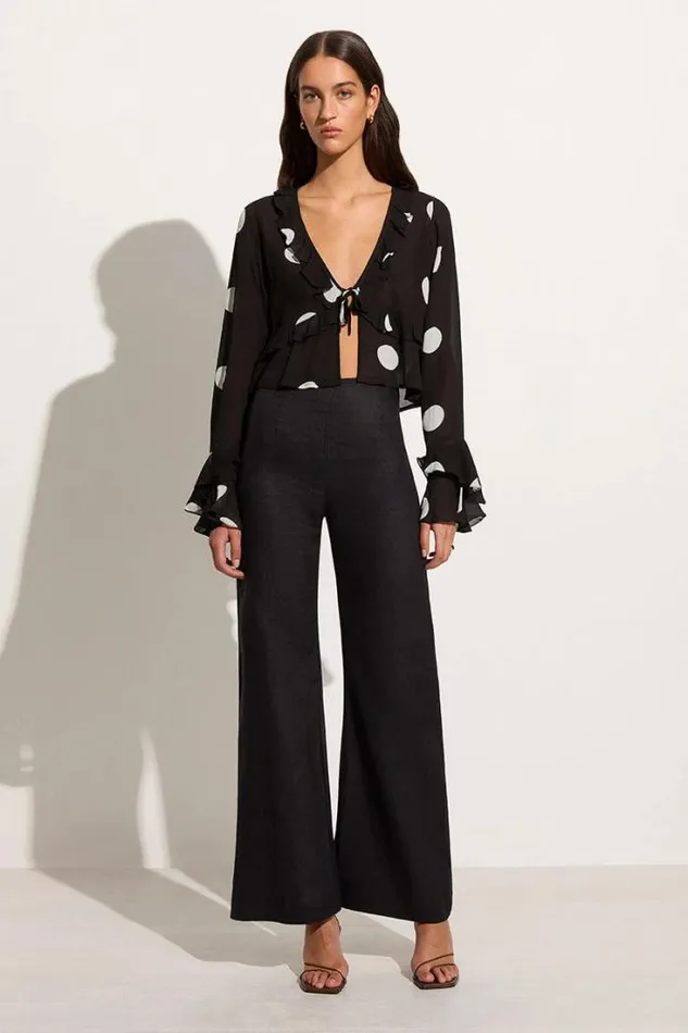 Women Faithfull The Brand Tops Montenegro Top Veia Polka Dot Chocolate