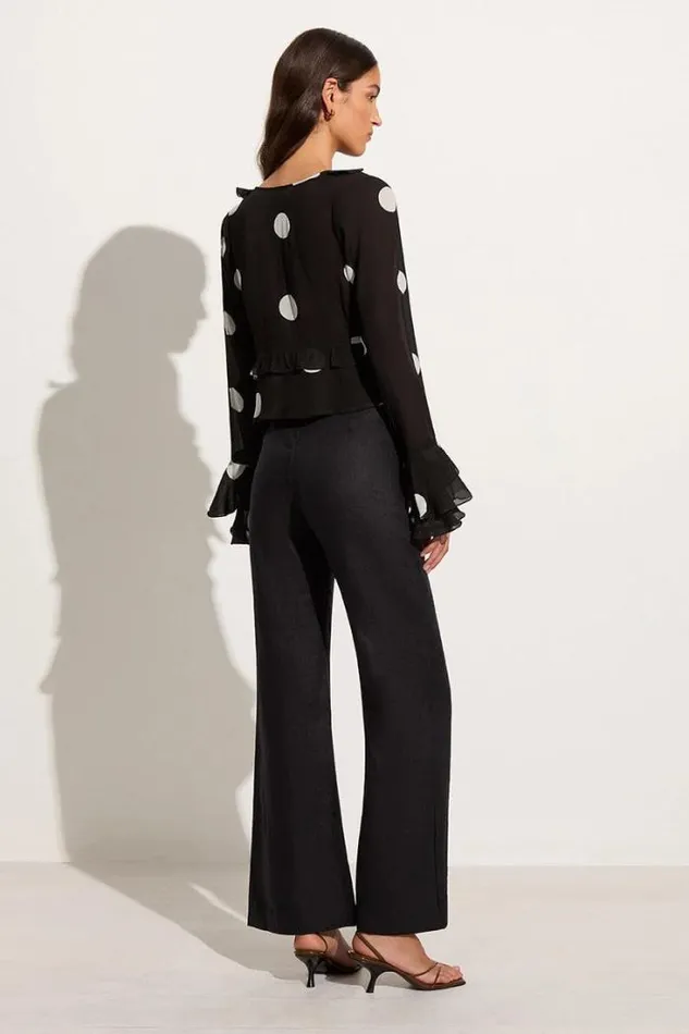 Women Faithfull The Brand Tops Montenegro Top Veia Polka Dot Chocolate