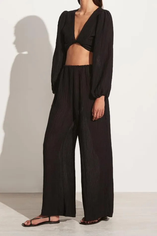 Women Faithfull The Brand Tops Palmera Top Black 8211 Final Sale