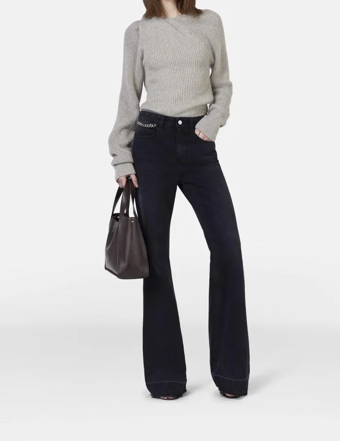 Women Falabella Flared Leg Jeans Black Stella McCartney Pants And Shorts Women Falabella Flared Leg Jeans Black Stella McCartney Pants And Shorts