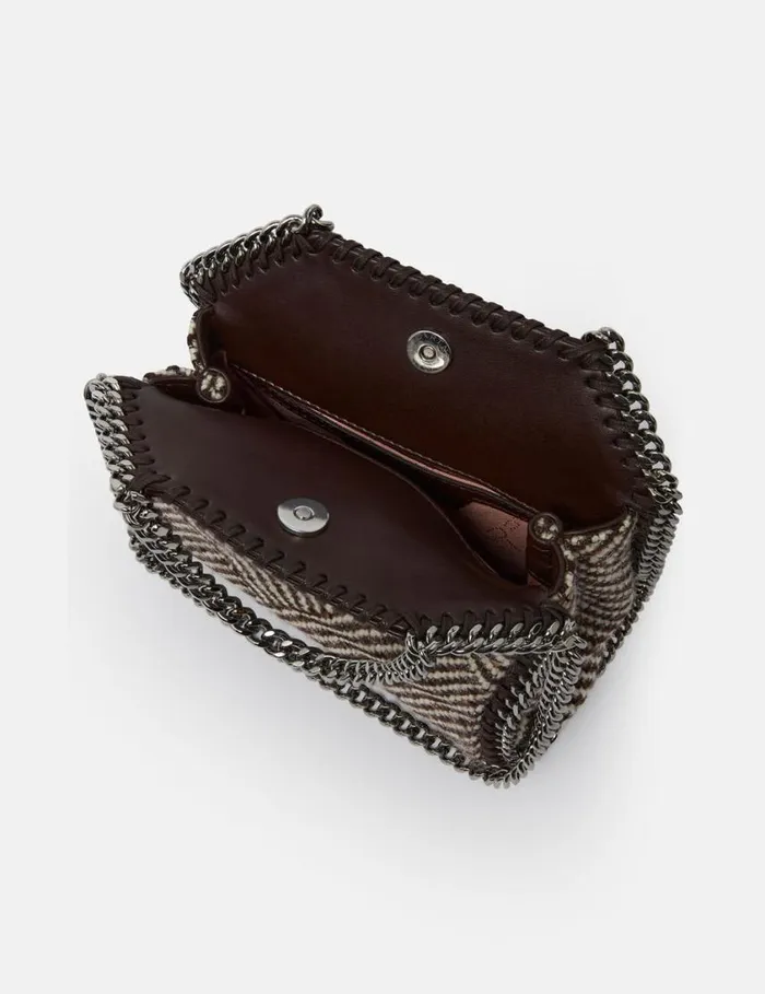 Women Falabella Tiny Crystal Cage Tote Bag Tweed Brown Stella McCartney Mini Bags And Clutches Women Falabella Tiny Crystal Cage Tote Bag Tweed Brown Stella McCartney Mini Bags And Clutches