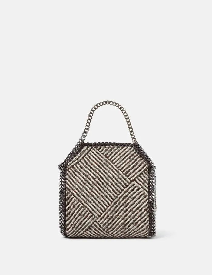 Women Falabella Tiny Crystal Cage Tote Bag Tweed Brown Stella McCartney Mini Bags And Clutches Women Falabella Tiny Crystal Cage Tote Bag Tweed Brown Stella McCartney Mini Bags And Clutches