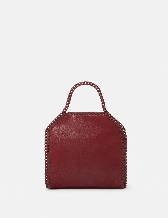 Women Falabella Tiny Enamel Tote Bag Ruby Red Stella McCartney TopHandle Bags