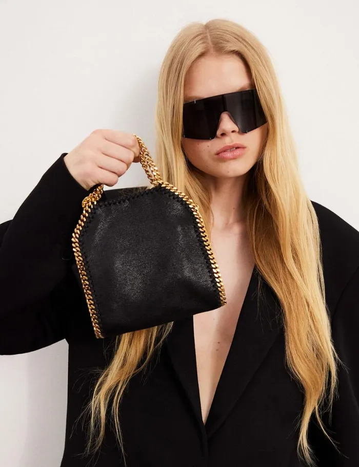 Women Falabella Tiny Tote Bag Black Stella McCartney Crossbody Bags