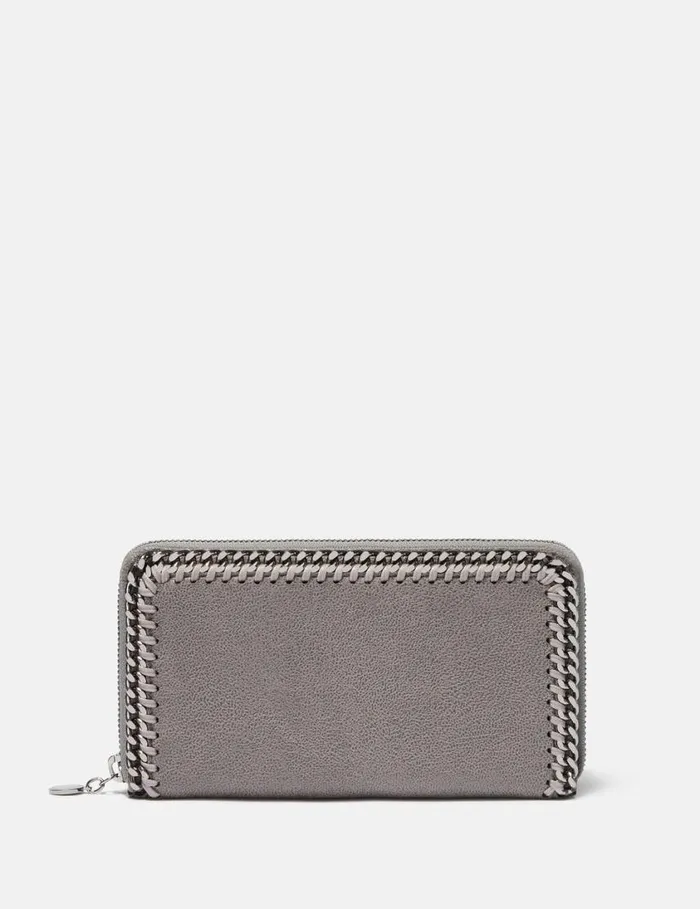 Women Falabella Zip Continental Wallet Light Grey Stella McCartney Iconic Falabella