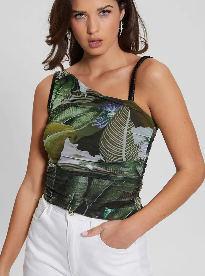 Women Fashion Tops GUESS Eco Moonlit Tropic Garden Dinah Top Women Fashion Tops GUESS Eco Moonlit Tropic Garden Dinah Top
