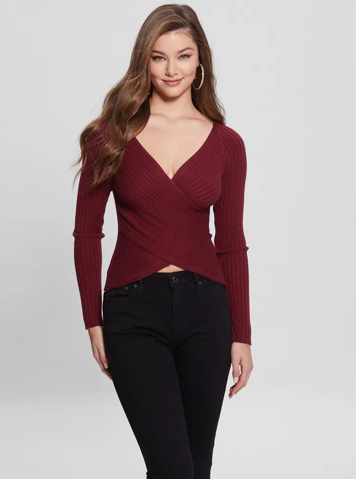 Women Fashion Tops GUESS Eco Pink Sabine Knit Top Women Fashion Tops GUESS Eco Pink Sabine Knit Top