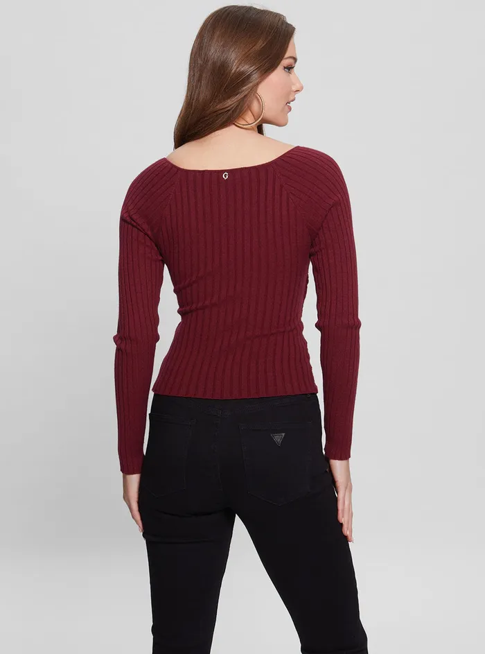 Women Fashion Tops GUESS Eco Pink Sabine Knit Top Women Fashion Tops GUESS Eco Pink Sabine Knit Top