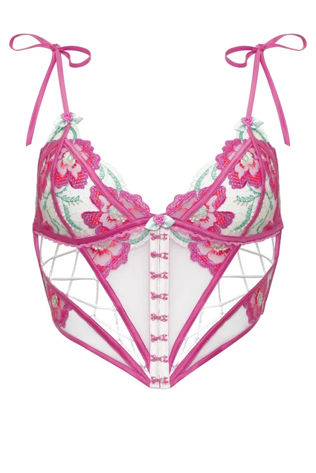 Women Festival Floral Bustier Pink For Love and Lemons Lingerie Women Festival Floral Bustier Pink For Love and Lemons Lingerie