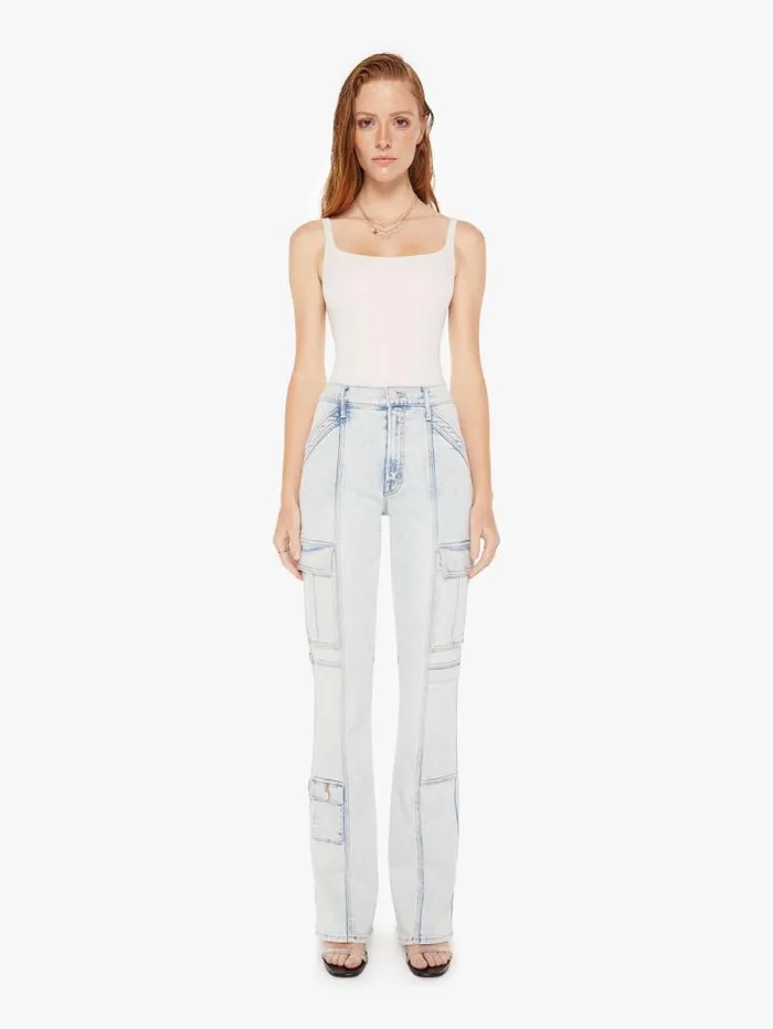 Women Flare Mother Denim The Swiss Army Desperado Heel Blue lightpastel