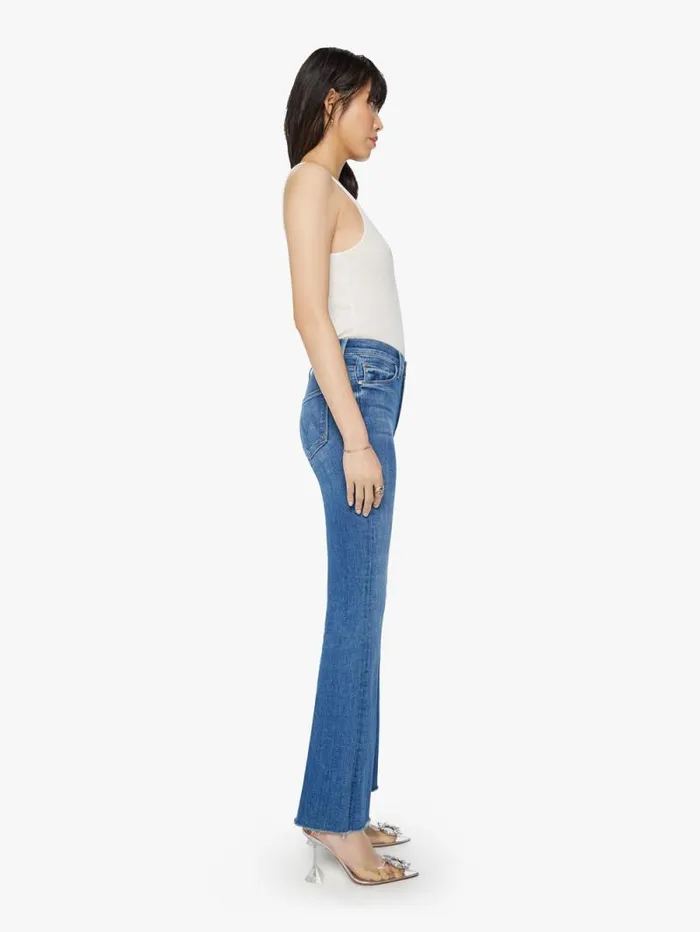 Women Flare Mother Denim The Weekender Fray Medium Blue