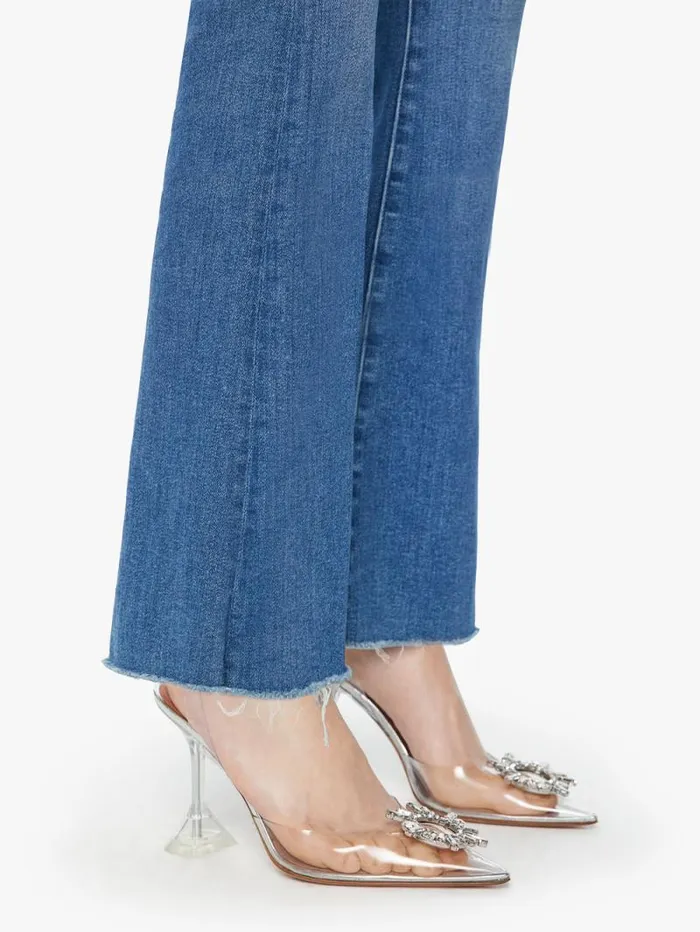 Women Flare Mother Denim The Weekender Fray Medium Blue