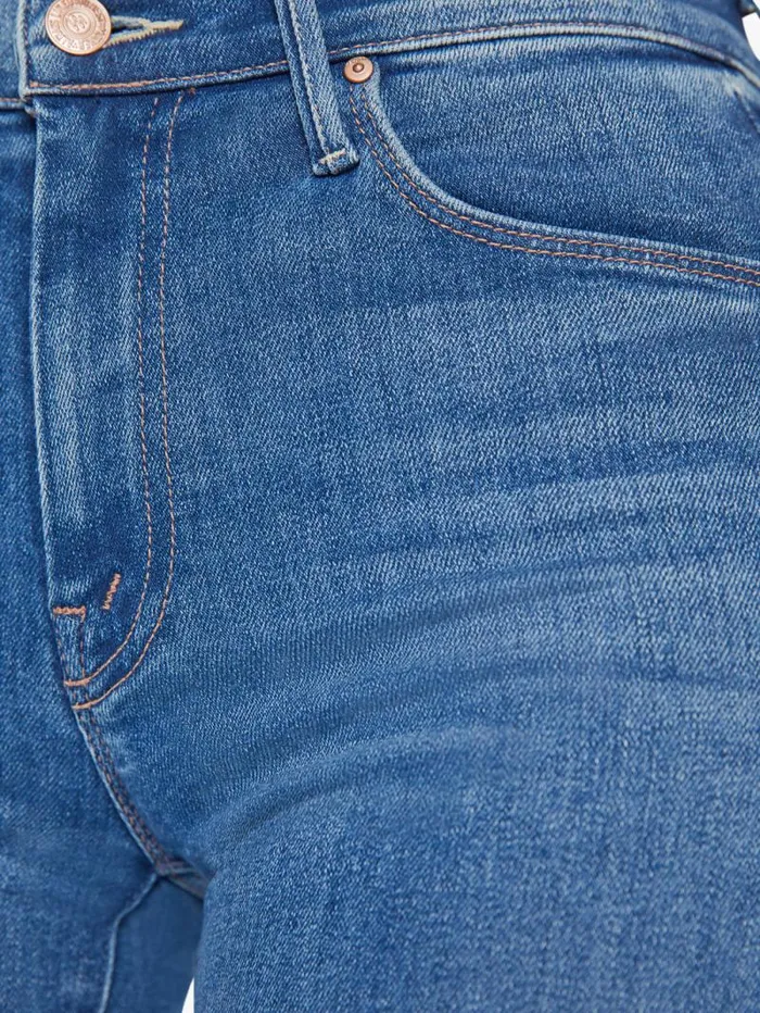 Women Flare Mother Denim The Weekender Fray Medium Blue