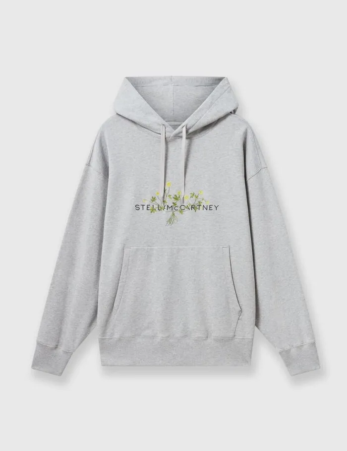 Women Floral Embroidered Logo Hoodie Grey Melange Stella McCartney Sweatshirts And TShirts Women Floral Embroidered Logo Hoodie Grey Melange Stella McCartney Sweatshirts And TShirts