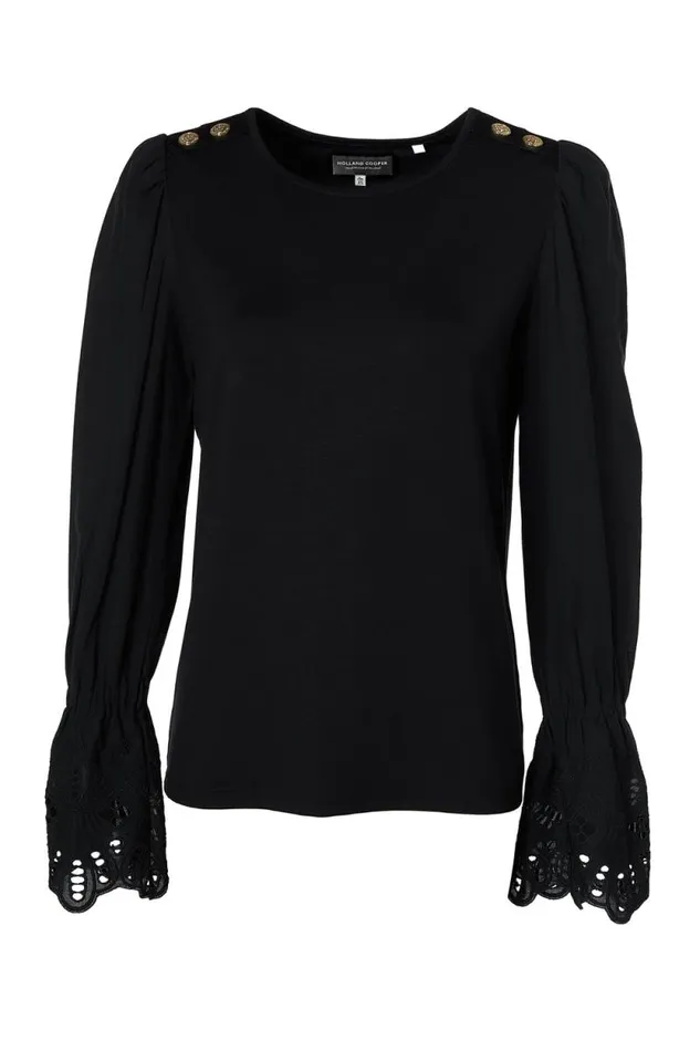 Women Francesca Jersey Blouse Black Holland Cooper Tops Women Francesca Jersey Blouse Black Holland Cooper Tops