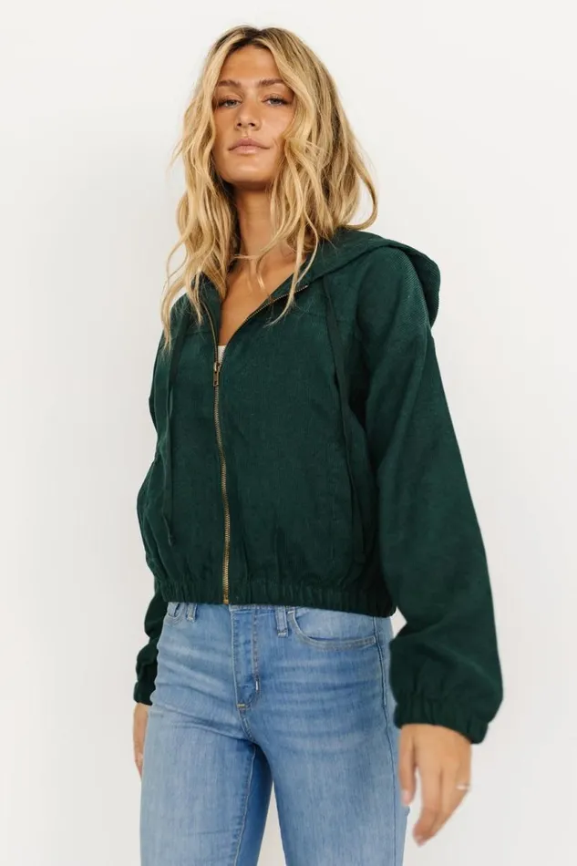Women Frankie Zip Jacket Dark Green Baltic Born Outerwear Women Frankie Zip Jacket Dark Green Baltic Born Outerwear