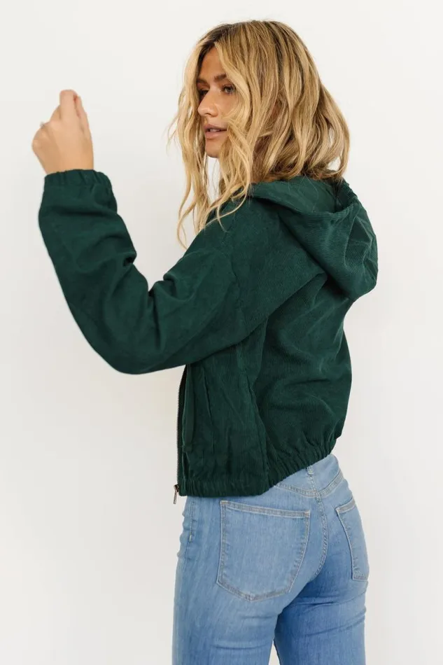 Women Frankie Zip Jacket Dark Green Baltic Born Outerwear Women Frankie Zip Jacket Dark Green Baltic Born Outerwear