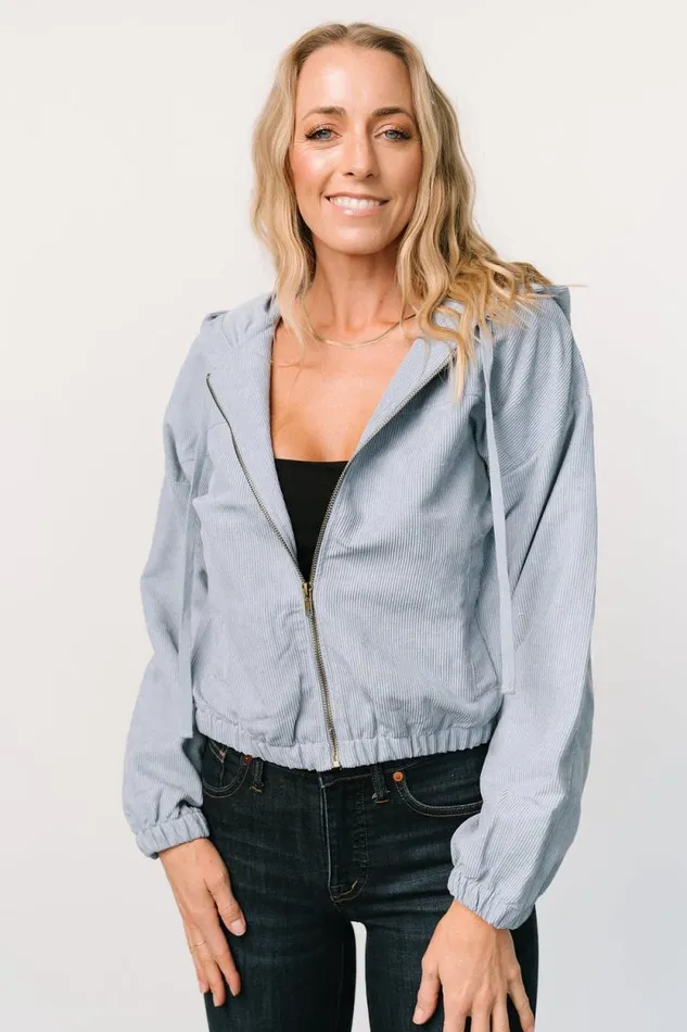 Women Frankie Zip Jacket Dusty Blue Baltic Born Outerwear Women Frankie Zip Jacket Dusty Blue Baltic Born Outerwear