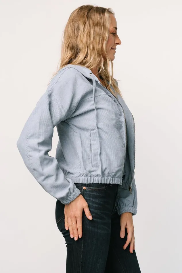Women Frankie Zip Jacket Dusty Blue Baltic Born Outerwear Women Frankie Zip Jacket Dusty Blue Baltic Born Outerwear