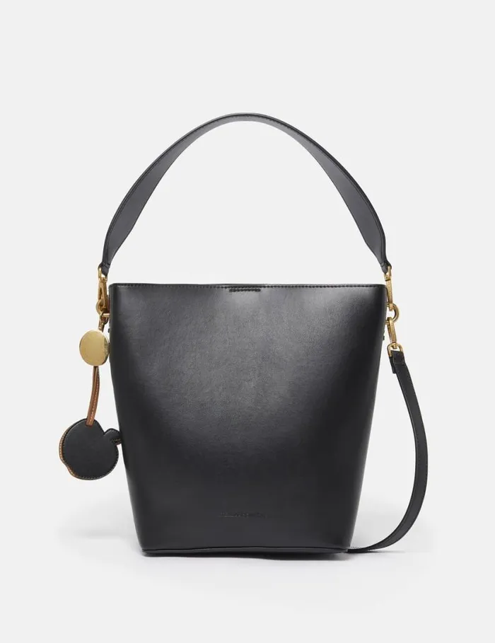 Women Frayme Bucket Tote Bag Pitch Black Stella McCartney TopHandle Bags