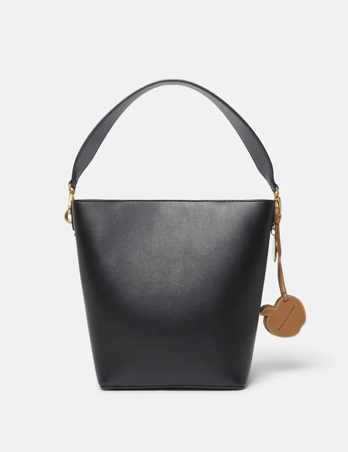 Women Frayme Bucket Tote Bag Pitch Black Stella McCartney TopHandle Bags