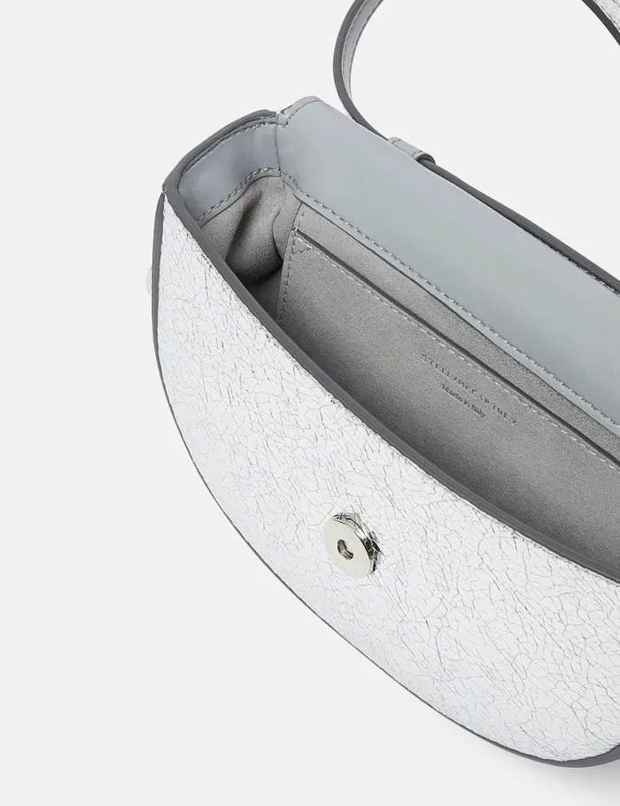Women Frayme Crackled Silver Shoulder Bag Silver Stella McCartney Mini Bags And Clutches Women Frayme Crackled Silver Shoulder Bag Silver Stella McCartney Mini Bags And Clutches